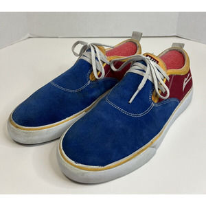 Baker Lakai Skate Shoes Riley 2 Blue/Red/Yellow Skateboards Suede Men's Size 8‎